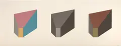 A Form Derived from a Cube, Simple & Superimposed, Color & Black/Gray, Plate #06 (see S. 1985.01, see K. 1985.01) by Sol LeWitt, 1985, Screenprint in colors, on Arches paper, with full margins, sold Apr 2021
