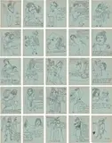Andy Warhol, Love is a Pink Cake (F. & S. IV27-50), 1953, The complete set of 25 offset lithographs, on pale blue paper, the full sheets, unbound (as issued), in collaboration with Ralph Thomas Ward (Corkie) who wrote the poems, all unframed