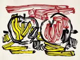Roy Lichtenstein, Red Apple and Yellow Apple, from Seven Apple Woodcuts (C. 197), 1983, Woodcut in colors, on Iwano Kizuko Hosho paper, with full margins