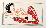 Tom Wesselmann, Fast Sketch Red Stocking Nude, 1991, Screenprint in colors, on Museum Board, with full margins