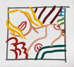 New Bedroom Blonde Doodle by Tom Wesselmann, 1991, Screenprint in colors, on Arches paper, with full margins, sold Apr 2021