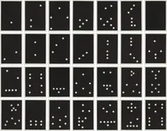 Donald Sultan, Dominoes Portfolio, 1990, The complete set of 28 aquatints, on Twinrocker paper, with full margins, all contained in the original dark gray portfolio