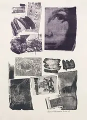 Pledge (U.L.A.E. 35, F. 64) by Robert Rauschenberg, 1968, Lithograph in colors, on J. Whatman paper, with full margins, sold Apr 2021