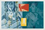 David Salle, Canfield Hatfield VIII, from Canfield Hatfield Suite, 1989, Aquatint with photo-etching in colors, on Somerset paper, with full margins