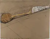 Wrapped Tree, Project (S. 101) by Christo & Jeanne-Claude, 1979, Lithograph in colors with collage of transparent polyethylene, fabric, twine, thread and staples, on Rag paper mounted t, sold Apr 2021