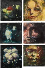 Tony Scherman, About 1789, 1998, The complete set of six Giclée prints in colors with encaustic, on Somerset paper, the full sheets, all contained in the original blue cloth-covered portfolio
