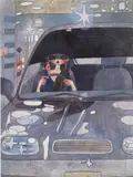Aya Takano, Drive with a Night Dog, 2006, Offset lithograph in colors, on smooth wove paper, the full sheet