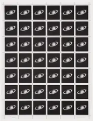 Saturn Stamps (R. 28) by Vija Celmins, 1995, Offset lithograph, on wove paper, the full sheet, sold Apr 2021