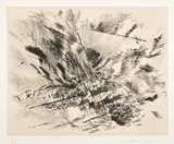 Julie Mehretu, Untitled (Grey Area), 2009, Drypoint, with Chine collé to Somerset paper, with full margins, contained in the original charcoal card folder with printed artist's name