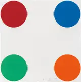 Fenbufen, from 40 Woodcut Spots by Damien Hirst, 2011, Woodcut in colors, on Somerset paper, the full sheet, sold Apr 2021