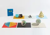 Tauba Auerbach, [2,3], 2011, The complete set of six die-cut pop-up books with screenprint in colors, contained in the original blue cloth-covered slipcase