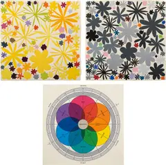 Polly Apfelbaum, Yellow; Gray; and Color Wheel, from Color Field Notes, 2009, Three woodcuts in colors, Osamu (handmade Japanese triple thick paper), the full sheets