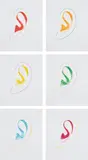 John Baldessari, Six Ear Drawings (Complementary Colors) (H. 175-180), 2007, The complete set of six etchings in colors, on Magnani Pescia paper, with full margins, contained in the original hardcover folio with printed cover image
