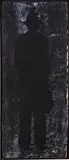 Jonathan Borofsky, Man With a Briefcase (A) (G. 1482), 1991, Unique monumental woodcut in black and grey, on La Paloma handmade paper with collage, the full sheet