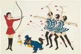 Marcel Dzama, Don't Make Me A Target, 2017, Lithograph in colors with hand additions in graphite, on Arches paper, with full margins