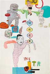 Christian Schumann, Astro T.R., 1992, Acrylic and graphite on two sheets of wove paper fixed together (as issued)