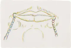 Kiki Smith, Untitled (Lips), 1994, Ink drawing on wove paper