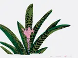 Jonas Wood, Clipping, 2013, Screenprint in colors, on Rives BFK paper, the full sheet