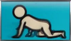 Dino Crawling (C. 170) by Julian Opie, 2012, Lenticular acrylic panel comprised of four color inkjet prints, printed directly onto 20 lpi lenticular animating lenses, sold Apr 2021