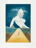 Salvador Dalí, Le Colosse (The Colossus), for Aurélia (see M. & L. 565), 1972, Unique aquatint and drypoint in colors, on Rives BFK paper, with full margins