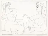 Deux femmes sur la plage (Two Women on the Beach) (Bl. 789, M. 273) by Pablo Picasso, 1956, Lithograph, on Arches paper, with full margins, sold Oct 2021