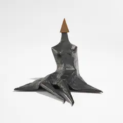 Sitting Girl (F. & C. 802S) by R.A. Lynn Chadwick, 1980, Bronze with patina, sold Oct 2021