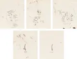 Untitled (from Leonardo) by Jean-Michel Basquiat, 1983, The complete set of five screenprints in colors, on Okawara paper, the full sheets, sold Oct 2021