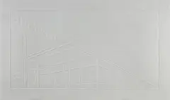 Ed Ruscha, Ghost Station, 2011, Mixografia® inkless print, on handmade paper, with full margins