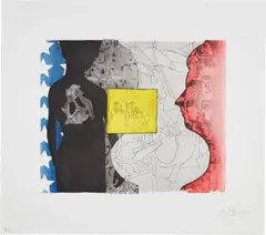Untitled by Jasper Johns, 2010, Intaglio in colors, on wove paper, with full margins, sold Oct 2021