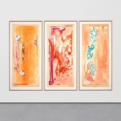 Helen Frankenthaler, Gateway (H. 154), 1988, Monumental etching, relief and aquatint in colors with hand-stenciled margins, on three panels of TGL Handmade paper, the full sheets