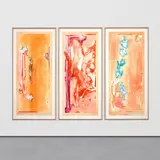 Helen Frankenthaler, Gateway (H. 154), 1988, Monumental etching, relief and aquatint in colors with hand-stenciled margins, on three panels of TGL Handmade paper, the full sheets