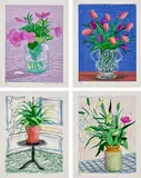 A Bigger Book, Art Edition B (with additional A, C and D prints) by David Hockney, 2010/2016, Four iPad drawing in colors, printed on archival paper, with full margins, with one illustrated 680-page chronology book, sold Oct 2021