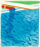David Hockney, Pool Made with Paper and Blue Ink for Book, from Paper Pools (M.C.A.T. 234), 1980, Lithograph in colors, on Arches Cover paper, the full sheet