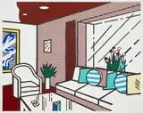 The Living Room, from Interior Series (G. 1502, C. 250) by Roy Lichtenstein, 1990, Monumental woodcut and screenprint in colors, on PTI 4-ply Museum Board, with full margins, sold Oct 2021