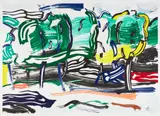 Roy Lichtenstein, Road Before the Forest, from Landscapes Series (G. 1255, C. 213), 1985, Lithograph, woodcut and screenprint in colors, on Arches 88 paper, with full margins