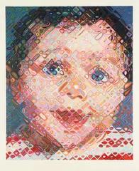 Emma by Chuck Close, 2002, Woodcut in 113 colors, on Shiramine paper, with full margins, sold Oct 2021