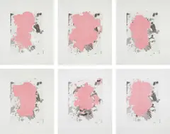 Christopher Wool, Portraits (red), 2014, The complete set of six lithographs in colors, on Rives BFK paper, with full margins