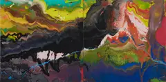 Flow (P16) by Gerhard Richter, 2016, Diasec auf Aluminiumplatte, sold Oct 2021