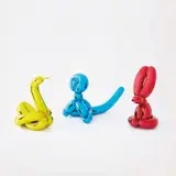 Jeff Koons, Balloon Swan (Yellow); Balloon Monkey (Blue); and Balloon Rabbit (Red), 2017, Three porcelain multiples painted in chrome, all contained in the original foam lined boxes with silver printed signature