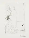 Pablo Picasso, Personnages, from Gérald Cramer, Trente ans d'activité (Characters, from Gerald Cramer, Thirty Years of Activity), (Bl. 1241, Ba. 1474, C. bks 150), 1966, Etching, on Guarro paper, with full margins