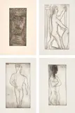 Pablo Picasso, VIIIe Pythique (Eighth Pythian Ode), by Pindare (Bl. 995-98, Ba. 1077-80, C. bks 108), 1960, The complete set of four drypoints printed from celluloid, loose and folded (as issued), with title page and text in Greek and French, all contained in the original light gray linen-covered portfolio