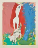 Femme de cirque (Circus Woman) (Ma. 1206) by Marc Chagall, c. 1960, Lithograph with pochoir in colors, on Arches paper, with full margins, sold Oct 2021