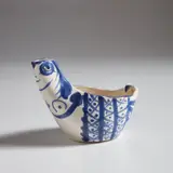 Hen sujet (Hen Subject) (R. 250) by Pablo Picasso, 1954, White earthenware turned pitcher painted in blue; ceramic, Madoura edition, sold Oct 2021