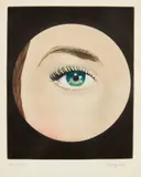René Magritte, L'Oeil (The Eye), plate 2 from Le Lien de paille (The Straw Link) (K. & B. 17), 1968, Etching and aquatint in colors, on BFK Rives paper, with full margins