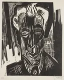 Karl Schmidt-Rottluff, Bildnis Niemeyer (Portrait of Dr. Wilhelm Niemeyer) (S. H270), 1922, Woodcut, on laid paper, with full margins