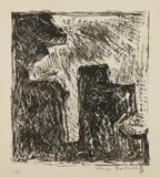 Composition en noir et blanc (Composition in Black and White) (R. 38) by Serge Poliakoff, 1962, Lithograph, on Rives BFK paper, with margins, laid to matboard, sold Oct 2021
