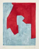 Composition rouge et bleue (Red and Blue Composition) (R. 49) by Serge Poliakoff, 1965, Lithograph in colors, on Rives BFK paper, with full margins, sold Oct 2021