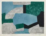 Composition grise, verte et bleue (Gray, Green and Blue Composition) (R. 54) by Serge Poliakoff, 1966, Lithograph in colors, on Rives BFK paper, with full margins, offered Oct 2021