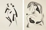 Alexander Archipenko, Recontre (Encounter); and Le Group (The Group) from Les Formes vivantes (Living Forms) (K. 42; and 46), 1963, Two lithographs, on Rives BFK paper, with full margins