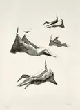 R.A. Lynn Chadwick, Two Sitting Figures II (F. & C. L31), 1971, Lithograph, on Rives BFK paper, the full sheet